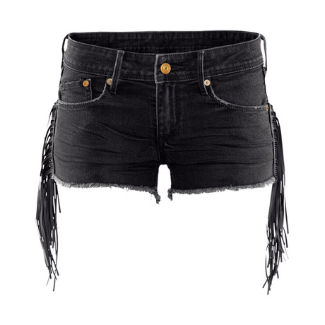 Leather elastic waist shorts main image 1